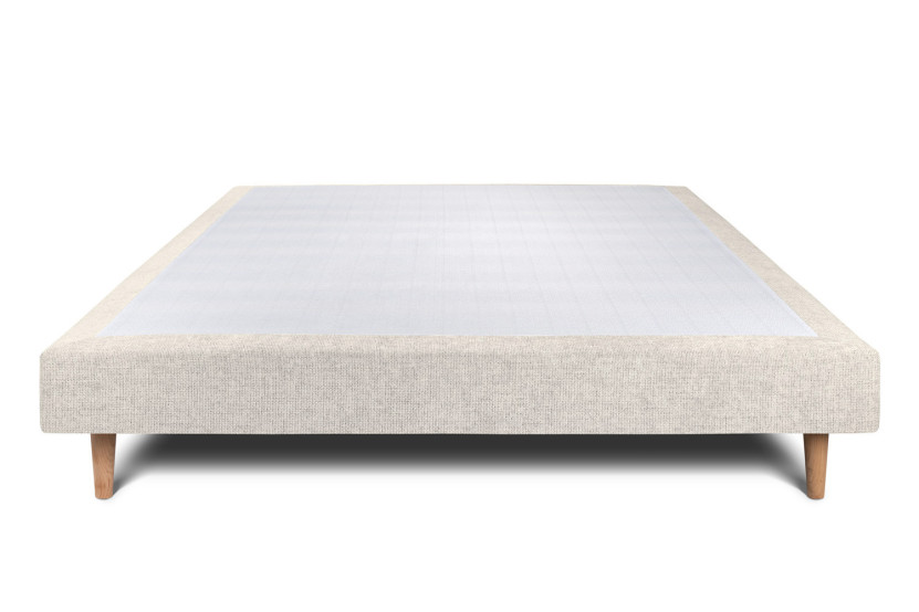 Sommier Tapissier 150x200 cm - H29 cm - Toile nattée - Beige clair