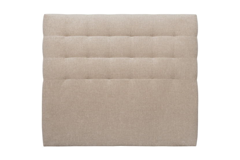 Tête de lit 150 cm Capitonnée - Tissu Toile Natté Beige Brun