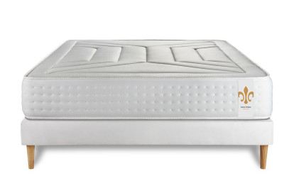 Ensemble Matelas Sommier 140x200 cm - Sommier Blanc (en kit) - Vingt-Quatre