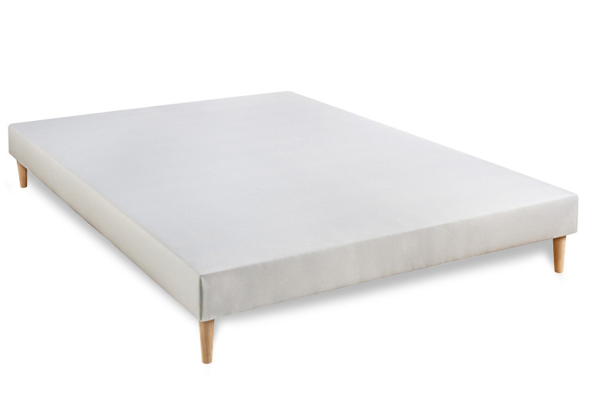 Ensemble Matelas Sommier 140x190 cm - Sommier Gris (déjà monté) - Vingt-Huit