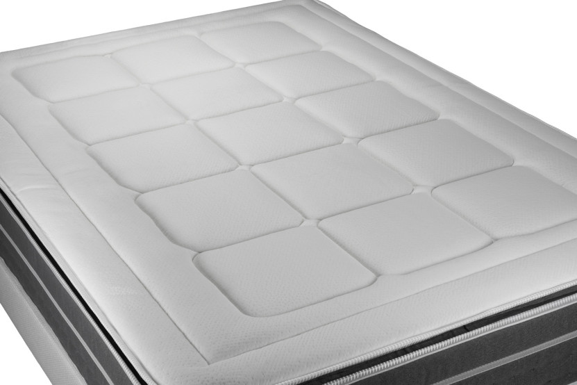 Ensemble Matelas Sommier 90x190 cm - Sommier Blanc (déjà monté) - Trente PLUS
