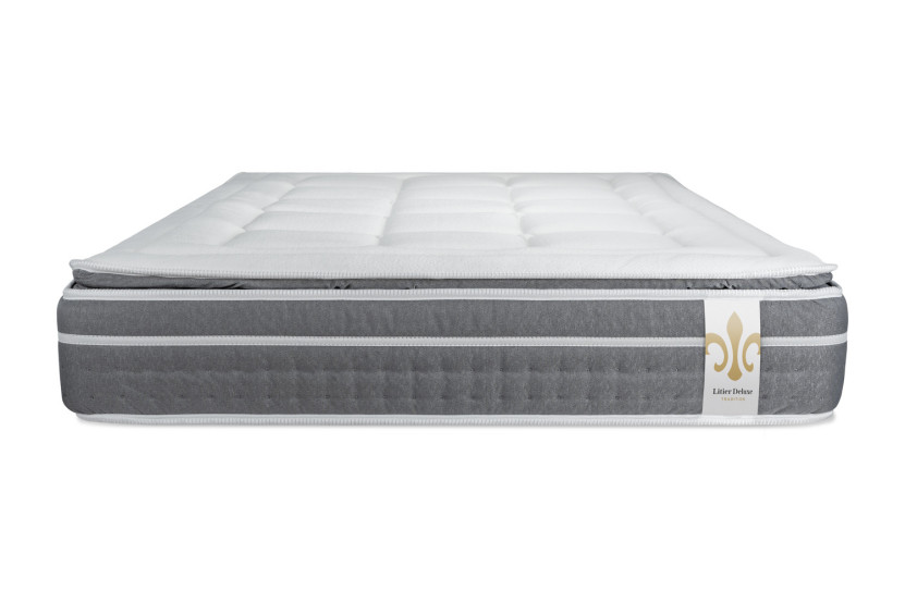 Ensemble Matelas Sommier 180x200 cm - 2 Sommiers Gris - Trente PLUS