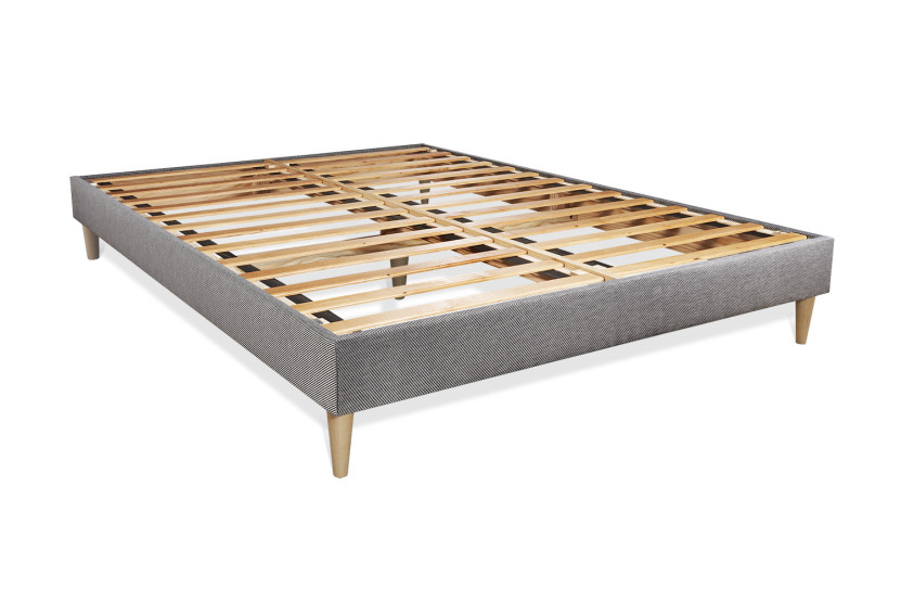 Ensemble Matelas Sommier 180x200 cm - Sommier Gris (en kit) - Vingt-Quatre PLUS