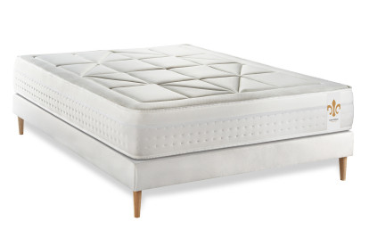 Ensemble Matelas Sommier 140x200 cm - Sommier Blanc (en kit) - Vingt-Huit