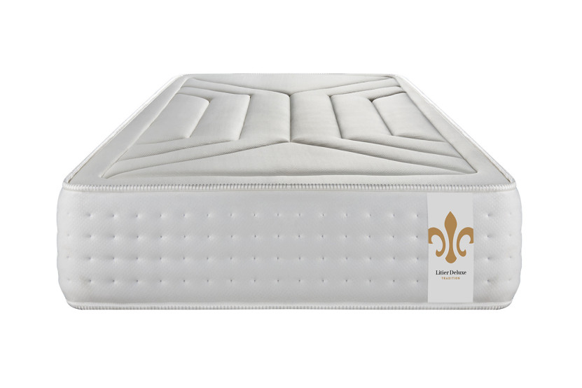 Ensemble Matelas Sommier 90x200 cm - Sommier Blanc (déjà monté) - Vingt-Quatre
