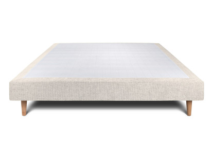 Sommier Tapissier 140x190 cm - H29 cm - Toile nattée - Beige clair