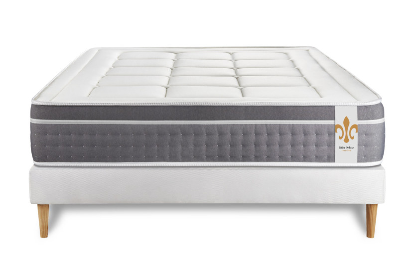Ensemble Matelas Sommier 160x200 cm - Sommier Blanc (en kit) - Trente
