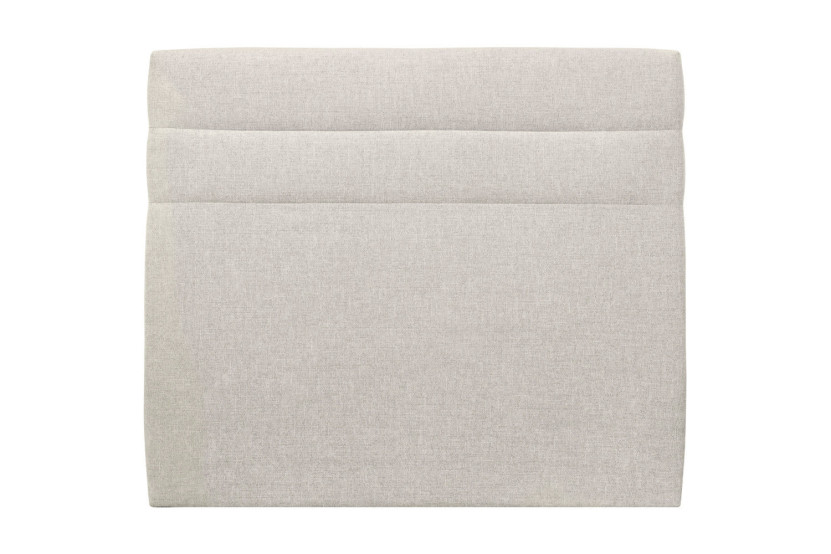 Tête de lit 135 cm Lignes - Tissu Toile Natté Beige Clair
