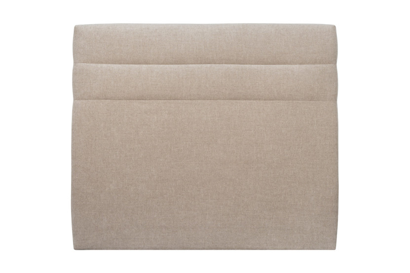 Tête de lit 140 cm Lignes - Tissu Toile Natté Beige Brun