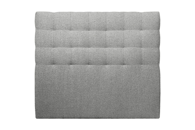 Tête de lit 150 cm Capitonnée - Tissu Bouclette Gris
