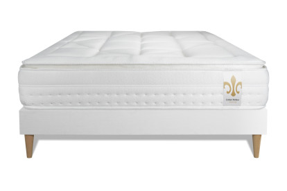 Ensemble Matelas Sommier 140x200 cm - Sommier Blanc (déjà monté) - Vingt-Huit PLUS