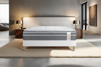 Ensemble Matelas Sommier 140x190 cm - Sommier Blanc (déjà monté) - Trente PLUS