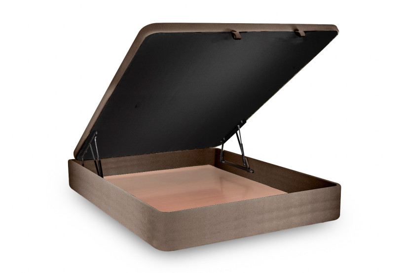 Sommier Coffre 140x200 cm - Velours - Taupe