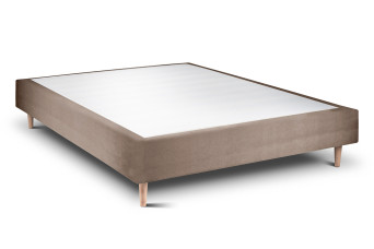 Sommier Tapissier 140x200 cm - H35 cm - Velours - Taupe
