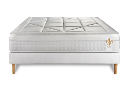 Ensemble Matelas Sommier 160x200 cm - Sommier Blanc (déjà monté) - Vingt-Huit