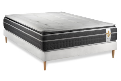 Ensemble Matelas Sommier 160x200 cm - Sommier Blanc (déjà monté) - Trente PLUS