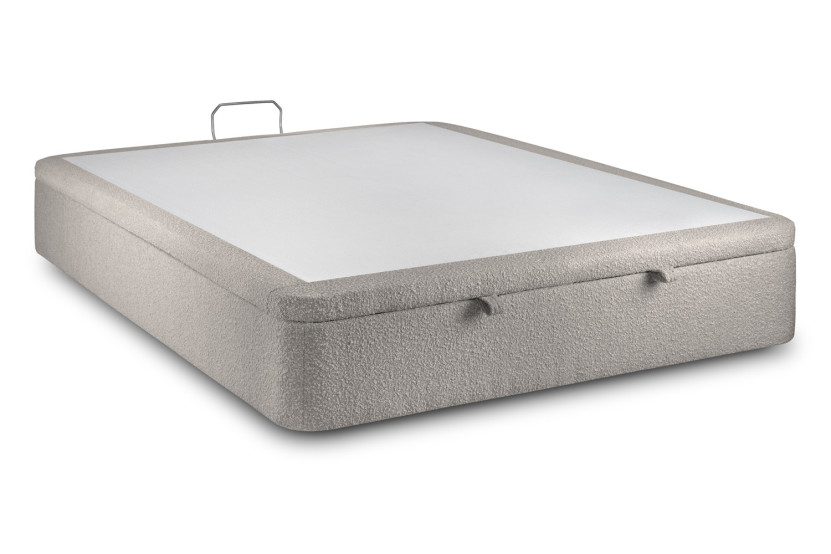 Sommier Coffre 140x200 cm - Bouclette - Gris
