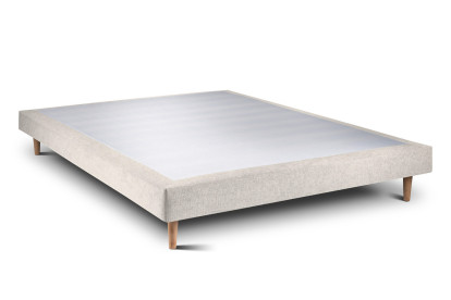 Sommier Tapissier 140x190 cm - H29 cm - Toile nattée - Beige clair