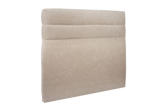 Tête de lit 135 cm Lignes - Tissu Toile Natté Beige Brun