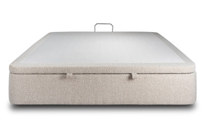 Sommier Coffre 160x200 cm - Bouclette - Beige clair
