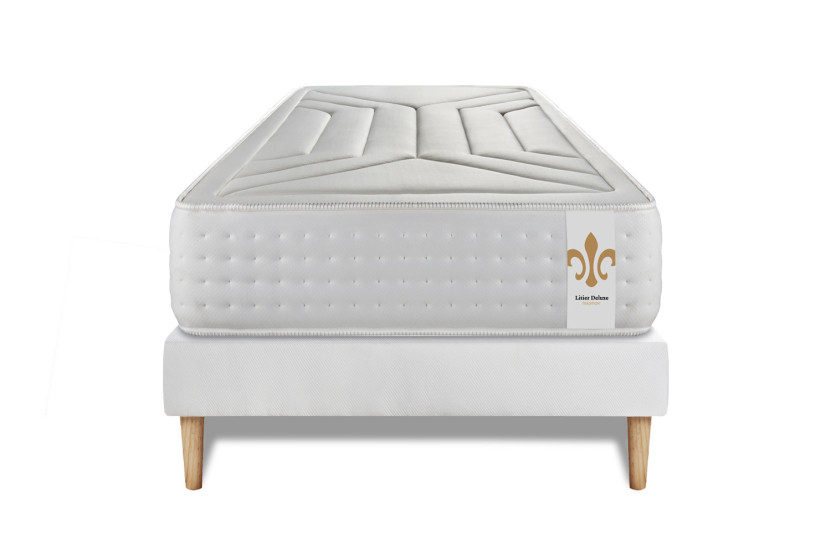 Ensemble Matelas Sommier 90x190 cm - Sommier Blanc (en kit) - Vingt-Quatre