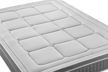 Pack lit complet 180x200 cm - Matelas + 2 Sommiers Gris + 2 oreillers + Couette - Trente