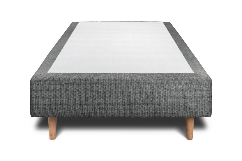 Sommier Tapissier 100x200 cm - H35 cm - Toile nattée - Gris anthracite