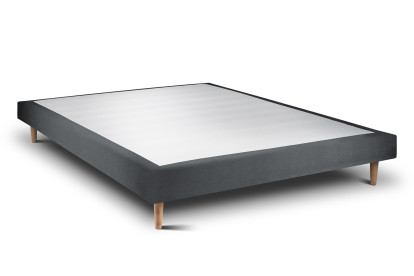 Sommier Tapissier 150x200 cm - H29 cm - Velours - Gris anthracite