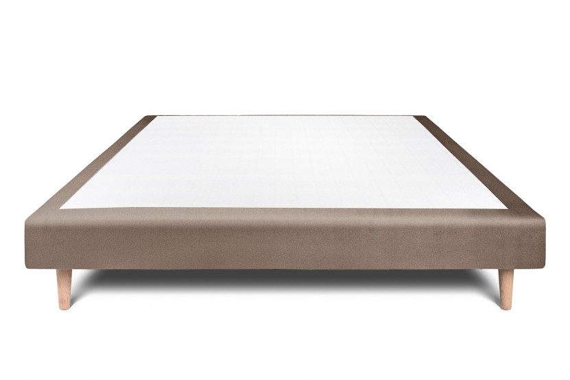 Sommier Tapissier 150x200 cm - H29 cm - Velours - Taupe
