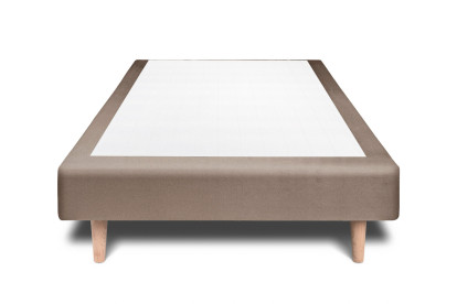 Sommier Tapissier 90x190 cm - H29 cm - Velours - Taupe