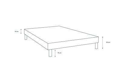 Sommier Tapissier 100x200 cm - H29 cm - Bouclette - Beige clair