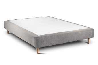 Sommier Tapissier 140x190 cm - H35 cm - Bouclette - Gris