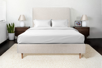 Sommier Tapissier 150x200 cm - H35 cm - Bouclette - Beige clair