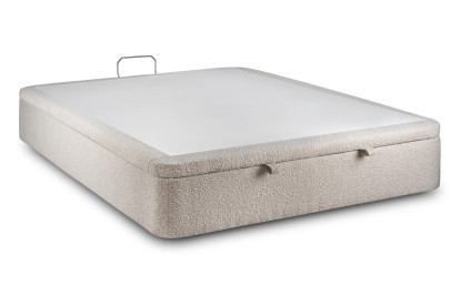 Sommier Coffre 180x200 cm - Bouclette - Beige clair