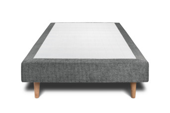 Sommier Tapissier 90x190 cm - H29 cm - Toile nattée - Gris anthracite