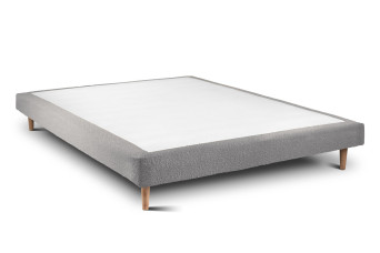 Sommier Tapissier 160x200 cm - H29 cm - Bouclette - Gris