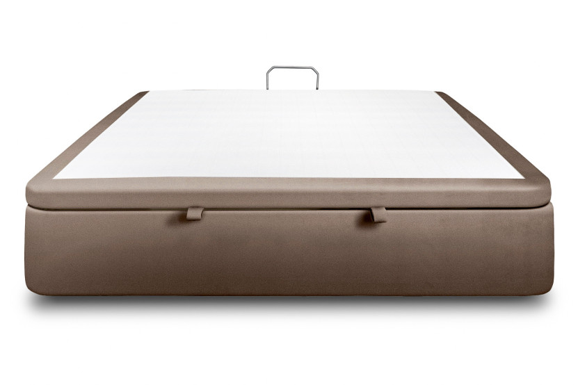 Sommier Coffre 160x200 cm - Velours - Taupe
