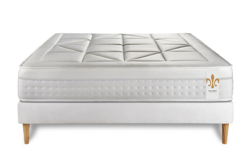 Ensemble Matelas Sommier 140x200 cm - Sommier Blanc (en kit) - Vingt-Huit