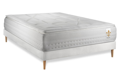 Ensemble Matelas Sommier 180x200 cm - Sommier Blanc (en kit) - Vingt-Huit PLUS
