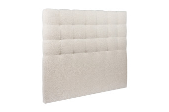 Tête de lit 200 cm Capitonnée - Tissu Bouclette Beige Clair