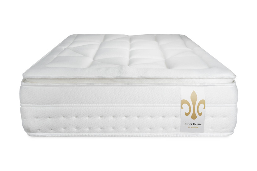 Ensemble Matelas Sommier 90x190 cm - Sommier Blanc (déjà monté) - Vingt-Huit PLUS