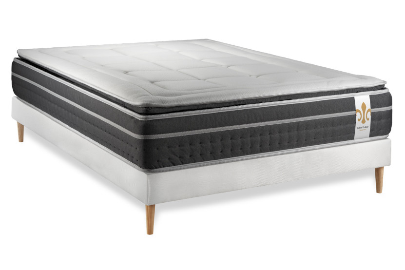 Ensemble Matelas Sommier 140x190 cm - Sommier Blanc (déjà monté) - Trente PLUS