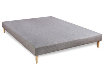 Pack lit complet 140x200 cm - Matelas + Sommier Gris + 2 oreillers + Couette - Trente