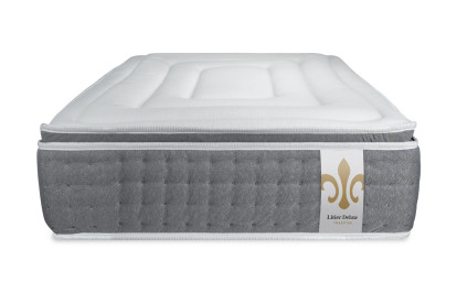 Ensemble Matelas Sommier 90x190 cm - Sommier Gris (déjà monté) - Vingt-Six PLUS