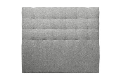Tête de lit 135 cm Capitonnée - Tissu Bouclette Gris