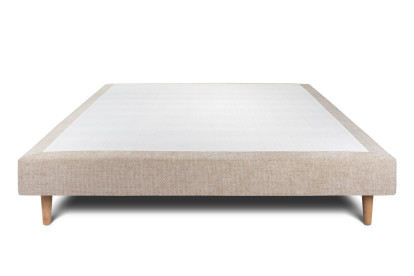 Sommier Tapissier 140x200 cm - H29 cm - Toile nattée - Beige brun
