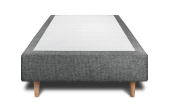 Sommier Tapissier 80x200 cm - H35 cm - Toile nattée - Gris anthracite