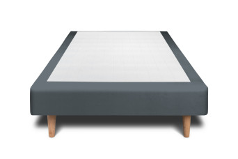 Sommier Tapissier 80x200 cm - H29 cm - Velours - Gris anthracite