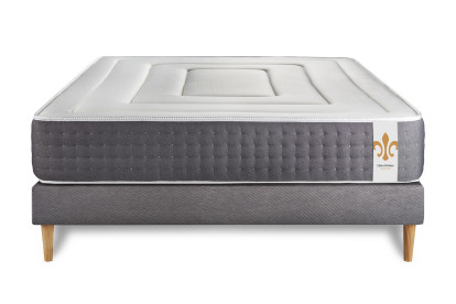 Ensemble Matelas Sommier 160x200 cm - Sommier Gris (déjà monté) - Vingt-Six