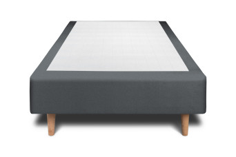 Sommier Tapissier 100x200 cm - H35 cm - Velours - Gris anthracite